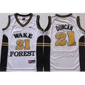 Demon Deacons #21 Tim Duncan White Stitched NCAA Jersey