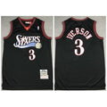 Men's Philadelphia 76ers #3 Allen Iverson 1997-98 Black Throwback Stitched Jersey