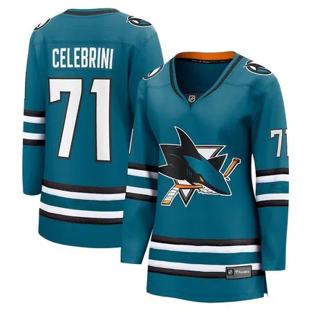 Women's San Jose Sharks #71 Macklin Celebrini
Teal Home Jersey