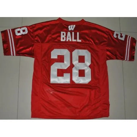 Badgers #28 Montee Ball Red Stitched NCAA Jersey