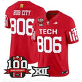 Men's Texas Tech Red Raiders #806 Hub City Red Premier 100 Year Anniversary Football Jersey