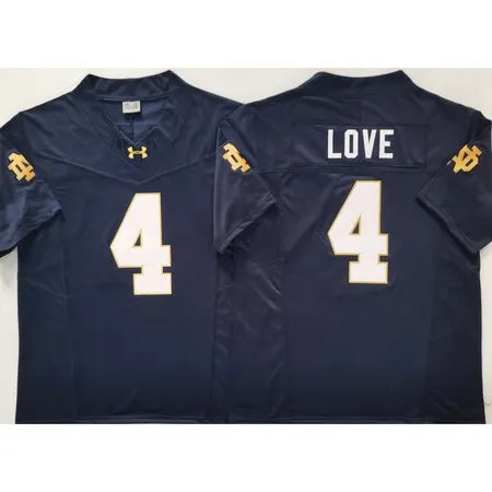 Youth Notre Dame Fighting Irish #4 Jeremiyah Love Navy Stitched Jersey SS2S