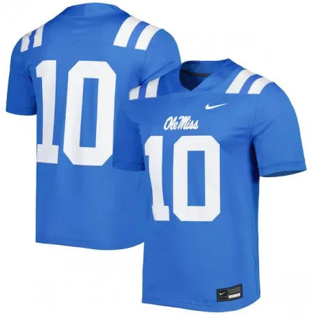 Men's Ole Miss Rebels #10 Blue Stitched Jersey