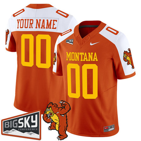 Men's Montana Grizzlies Orange Alternate 1995 Throwback Vapor F.U.S.E. Limited Custom Jersey