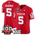 Men's Texas Tech Red Raiders #5 Patrick Mahomes Red Premier 100 Year Anniversary Football Jersey