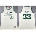 Men's Boston Celtics #33 Larry Bird White Throwback Stitched Jersey