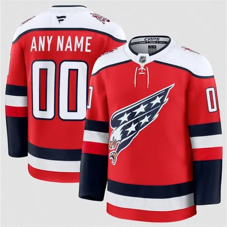 Men's Washington Capitals Custom Red 2025-26 Alternate Stitched Hockey Premium Jersey