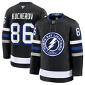 Men's Tampa Bay Lightning #86 Nikita Kucherov Black 2024-25 Alternate Stitched Hockey Premium Jersey