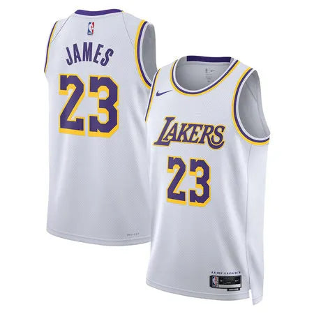 Men's Los Angeles Lakers #23 LeBron James
White Association Edition Swingman Jersey