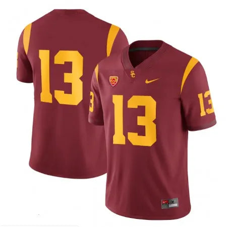 Men's USC Trojans #13 Caleb Williams Red Stitched Jersey JVW8