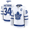 Men's Toronto Maple Leafs #34 Auston Matthews
White Captain Patch Away Premium Jersey