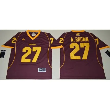 Chippewas #27 Antonio Brown Maroon Stitched NCAA Jersey