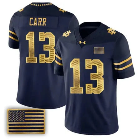 Men's Notre Dame Fighting Irish #13 CJ Carr Navy 2026 Shamrock Series Vapor F.U.S.E. Limited Jersey