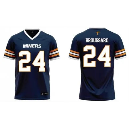 Men's UTEP Custom Navy Stitched Football Jersey W09Z