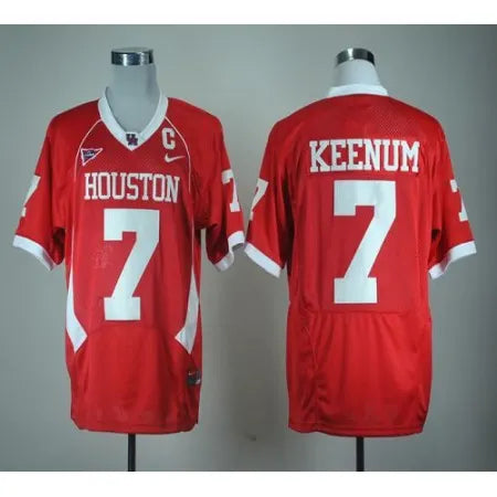 Cougars #7 Case Keenum Red C-USA Patch Stitched NCAA Jersey