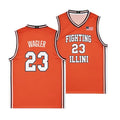 Men's Illinois Fighting Illini #23 Keaton Wagler Orange Stitched Basketball Jersey