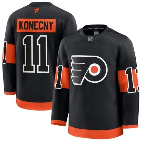 Men's Philadelphia Flyers #11 Travis Konecny Black Alternate Premium Jersey