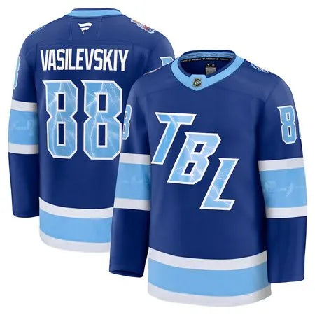 Men's Tampa Bay Lightning #88 Andrei Vasilevskiy Blue 2026 NHL Stadium Series Premium Jersey
