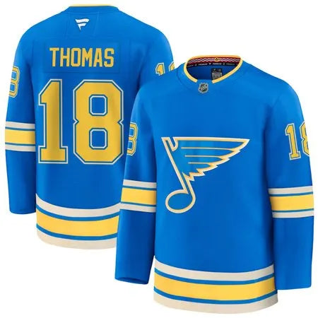 Men's St. Louis Blues #18 Robert Thomas Blue 2025 Stitched Hockey Premium Jersey