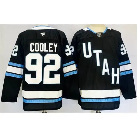 Men's Utah Mammoth #92 Logan Cooley Navy 2024-25 Stitched Premium Jersey