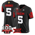 Men's Texas Tech Red Raiders #5 Patrick Mahomes Black Premier 100 Year Anniversary Football Jersey