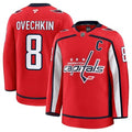Men's Washington Capitals #8 Alexander Ovechkin Red 2024-25 Home Stitched Hockey Premium Jersey