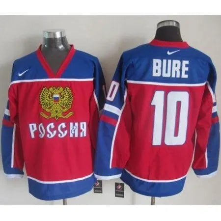 Canucks #10 Pavel Bure Red/Blue
Throwback Stitched NHL Jersey